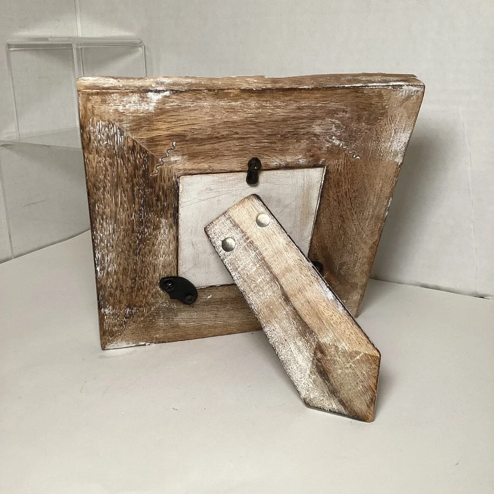 Target Exotic Travels Hand Carved Wood Floral 3x3 Picture Frame White Wash